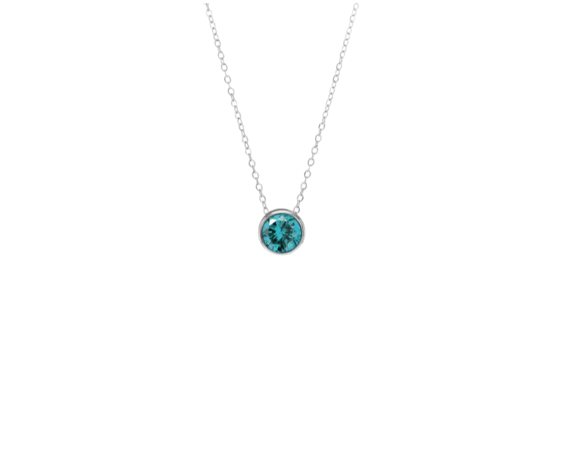 Birthstone Silver Necklace