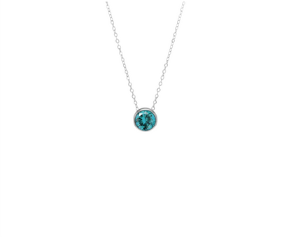 Birthstone Silver Necklace