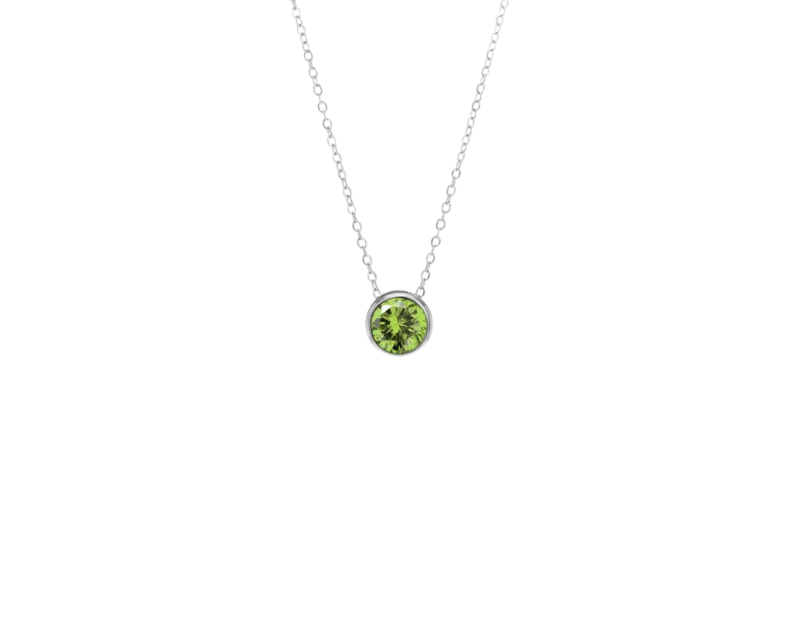 Birthstone Silver Necklace