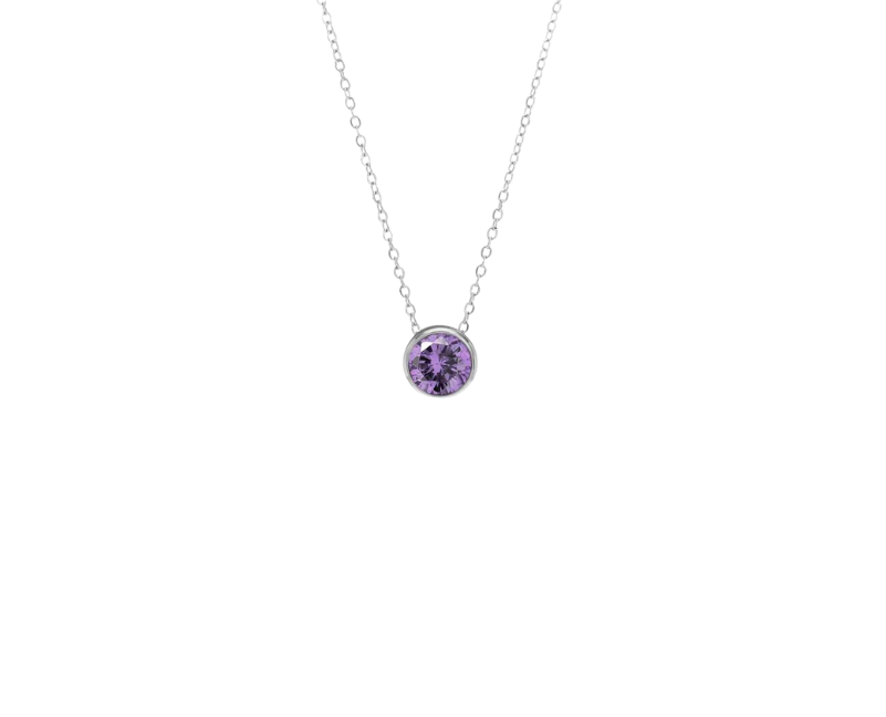 Birthstone Silver Necklace