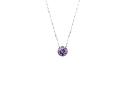 Birthstone Silver Necklace