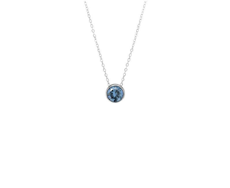 Birthstone Silver Necklace