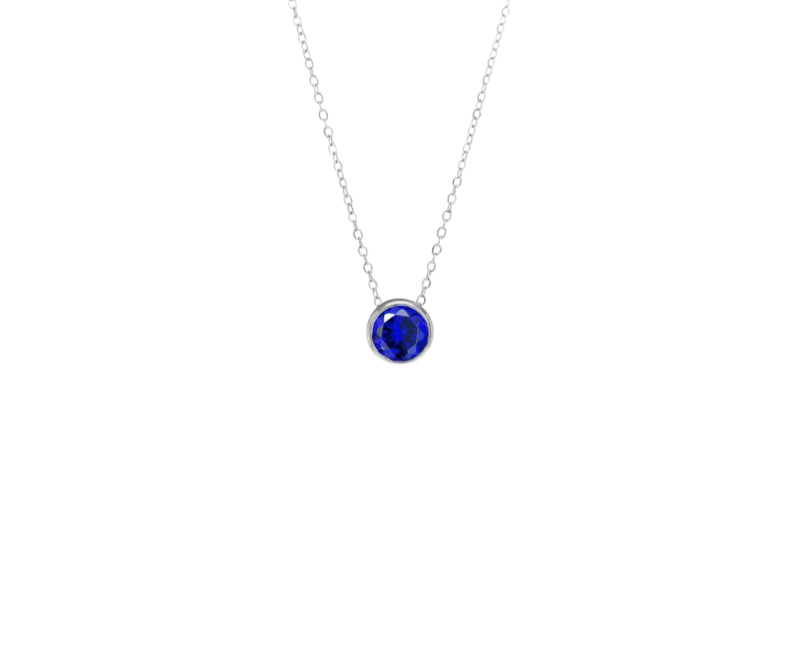 Birthstone Silver Necklace