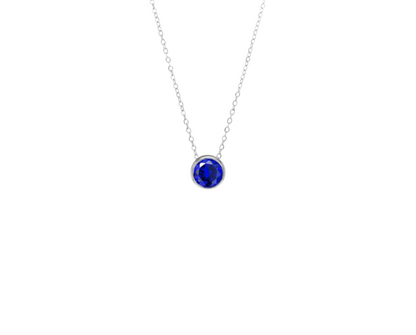 Birthstone Silver Necklace