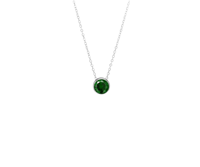 Birthstone Silver Necklace