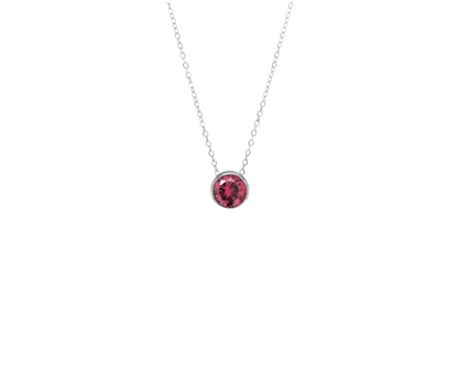 Birthstone Silver Necklace